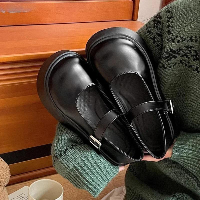Fashion Women Shoes High Heel Pumps Platform Women Mary Jane Shoes Fashion Shallow Round Toe Shoes New Outdoor Street Style Single Shoe