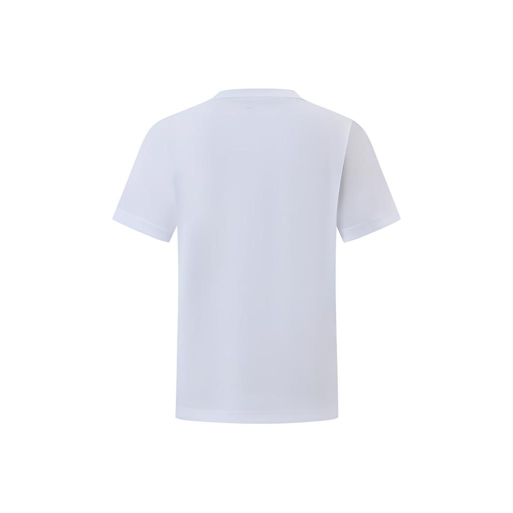 Li Ning Badminton Series Letter Print Breathable Comfortable Sports Casual Short Sleeve T-Shirt Unisex Tops White AHSUB37-2