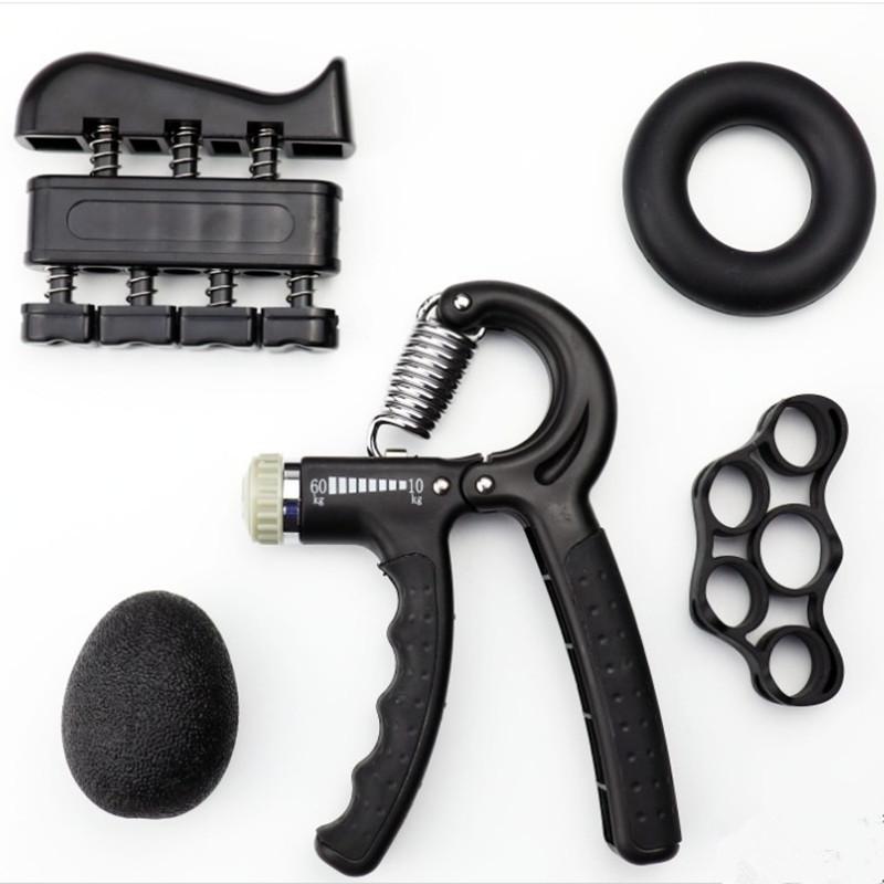 6pcs Adjustable Grip Strength Tool Set Forearm Finger Strength Recovery Hand Trainer Adjustable Count Setting Stress Relief Ball