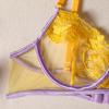 Nouveau ensemble de lingerie populaire de haute qualité pour femmes, soutien-gorge à broderies florales, transparent, sexy, avec nœud