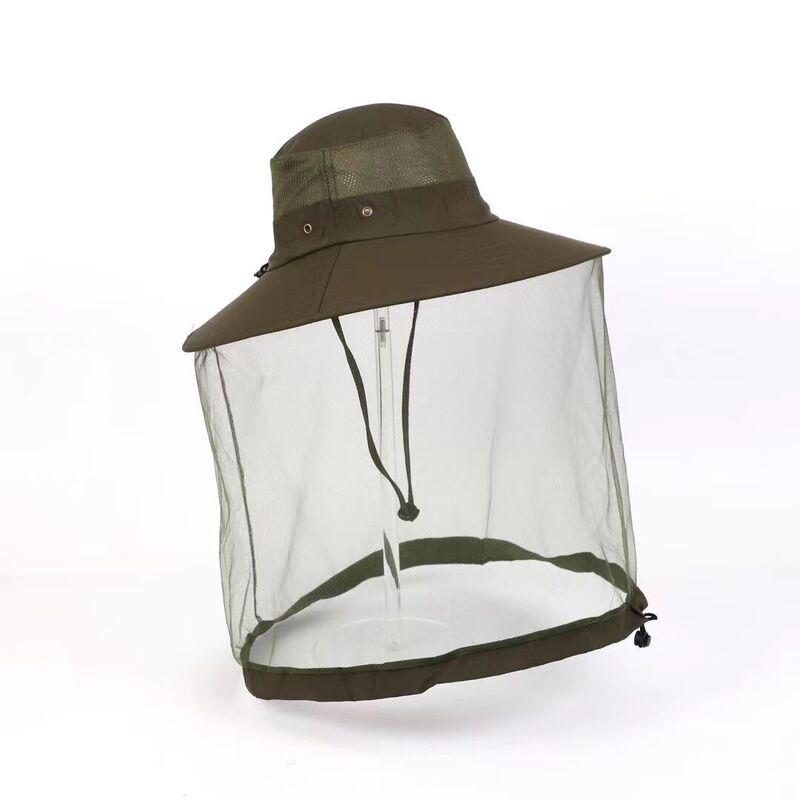 Wide Brim Fishing Hat Women Men UV Protection Breathable Quick Dry Mesh Top Sun Anti-Insect Outdoor Cap