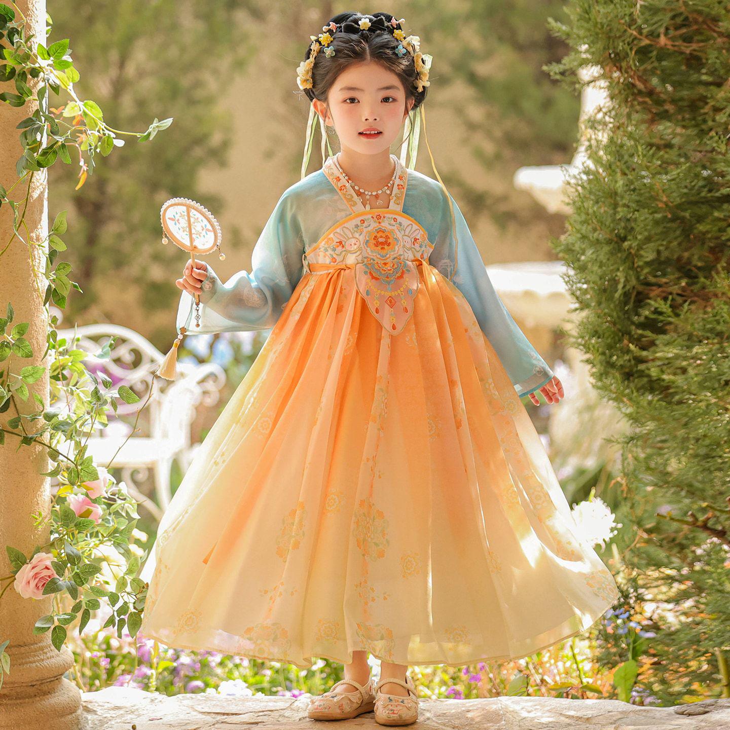 2025 Spring & Autumn Girls Hanfu Fairy Dress - Chinese Style Ruqun Princess Performance Costume 130