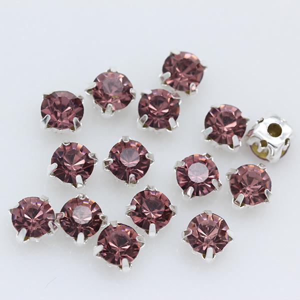 3-10mm Silver Base Hand-Sewn Glass Rhinestones for Clothing, Handbags, Belts, and Accessories