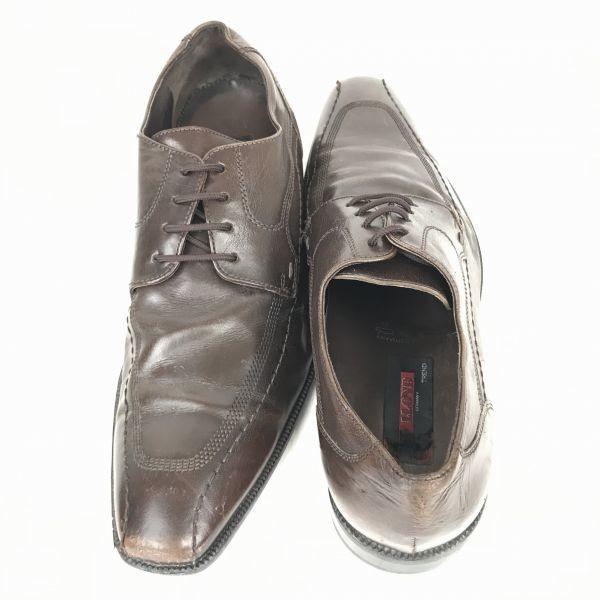 Lloyd Germany Heavy Leather Swirl Moc 26.5 Dark Brown Dress Shoes Business(USED)