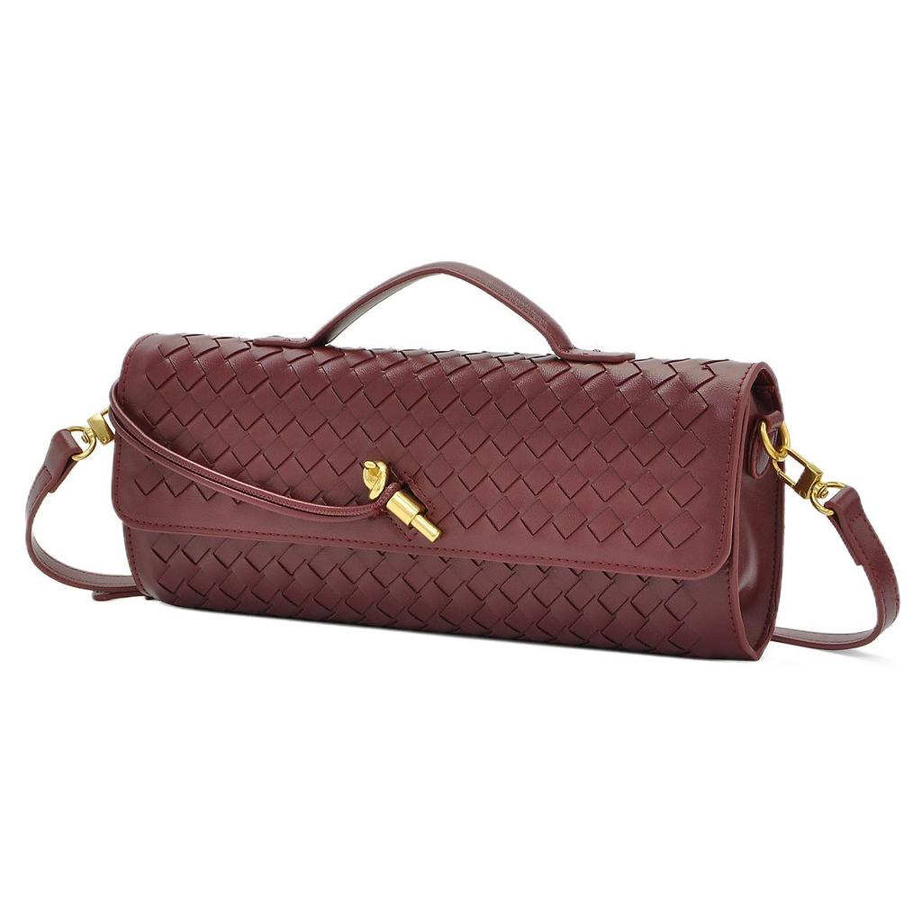 2025 New Women's Woven One-shoulder Organ Bag