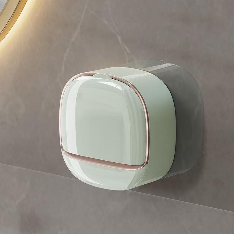 Punch-Free Wall-Mounted Soap Holder with Drain for Bathroom