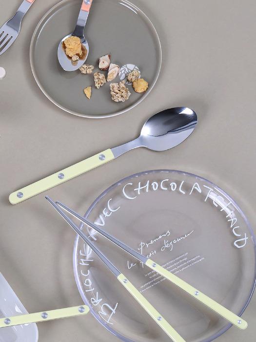 Katewaltz Tiny Blanc Rev Cutlery 2-piece Korean Tableware Set (Spoon, Chopsticks) lime