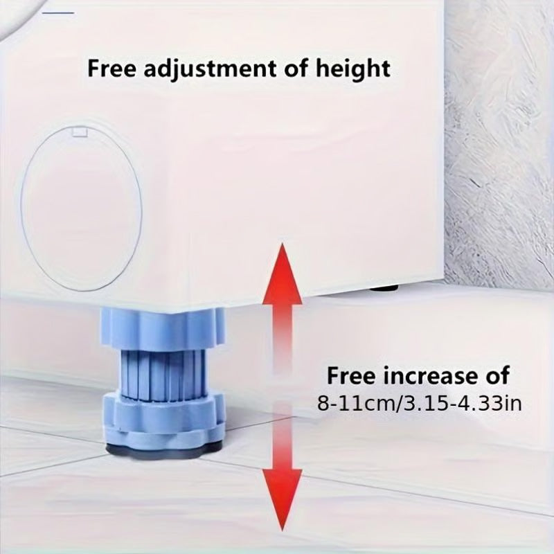 4/8PCS Universal Adjustable Height Washing Machine Foot Pads Anti Vibration Refrigerator Base Fixed Non-Slip Feet Stabilizer