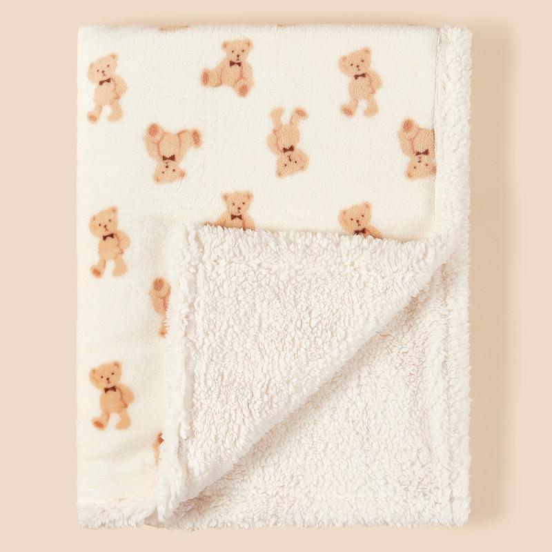 Newborn Winter Double-Layer Fleece Blanket With Folded Edge Baby Swaddle Wrap Stroller Crib Soft Warm Infant Throw