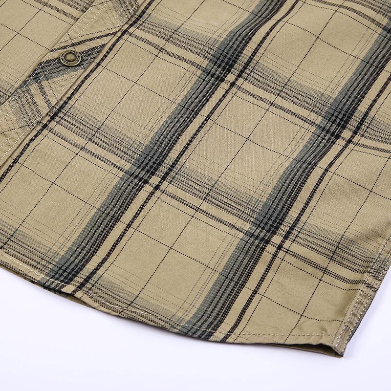 2023 Summer Men's Plus Size Cotton Short Sleeve Plaid Shirt - Loose, Casual, for Middle-Aged & Young