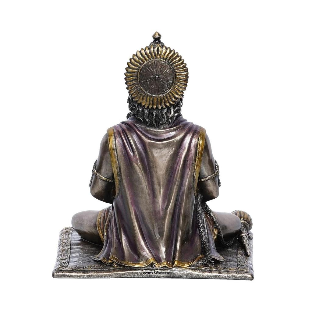 Ručně vyráběná polyresinová socha meditujícího Pána Hanumana s bronzovou povrchovou úpravou, bůh-idol, perfektní dárek k Hanuman Jayanti pro domácí dekoraci a duchovní prostory