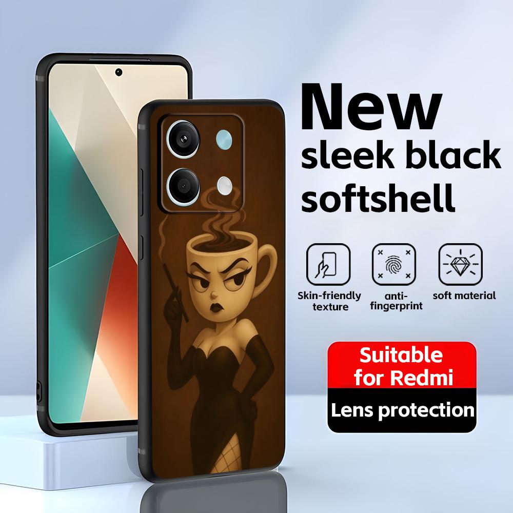

tung tung sahur Phone Case For Redmi Note 14 13 12 11 Pro Plus S 5G 14C A3 Soft Black Phone Cover Redmi Note 12 Pro+
