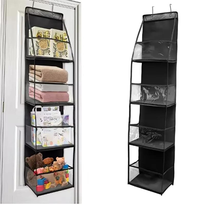 4/6 Layer Multi-functional Fabric Storage Bags Hanging Bag for Behind The Door Underwear Bra Pants Clothes Toys Doll Organizer