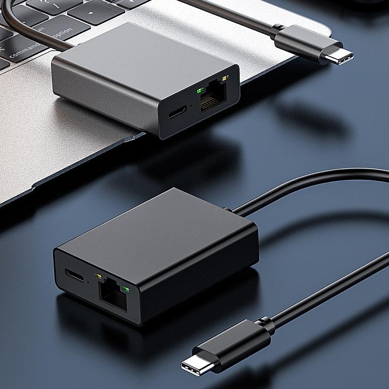 1000Mbps Type-C To Rj45 Internet Cable Plug And Play Usb To Ethernet Network Adapter Support Pd Charging For Mobile Phone/Tablet