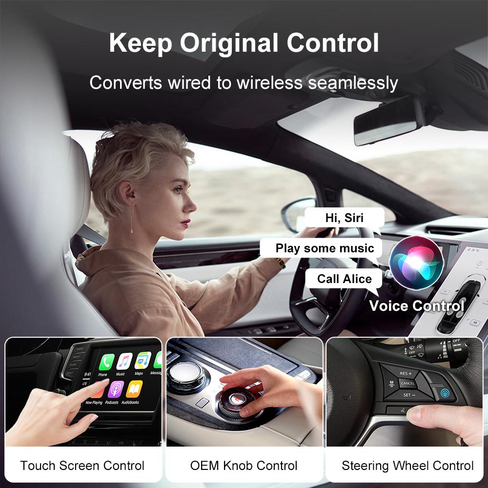 Dual Interface Wireless CarPlay Android Auto Wireless 2ln1 Adapter 5Ghz WiF Smart Dongle Mini Box Plug Fast Connect Universal