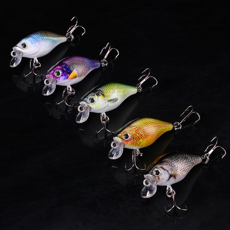 5 sztuk przynęt Crank Baits Topwater Hard Fishing Lure na pstrąga Bass Perch z pudełkiem, zestaw przynęt Boat Ocean Lures
