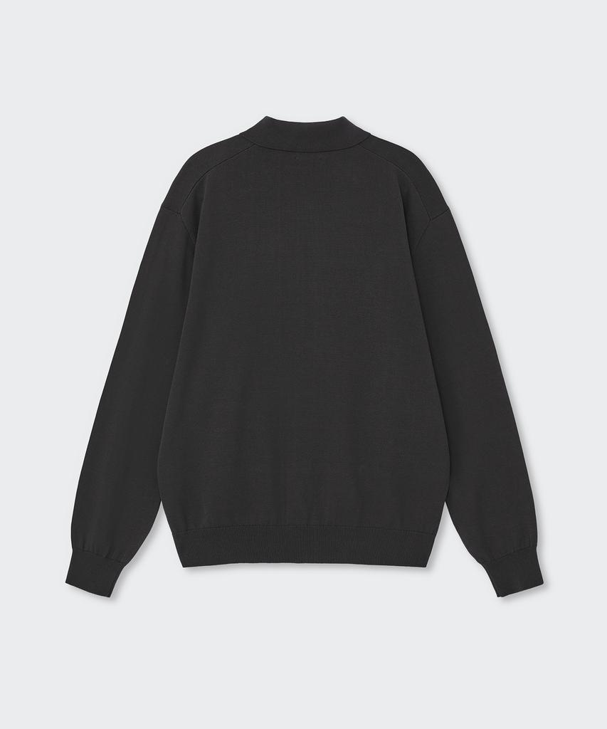 Musinsa Standard Washable Supima Cotton Collared Cardigan [Dark Gray]