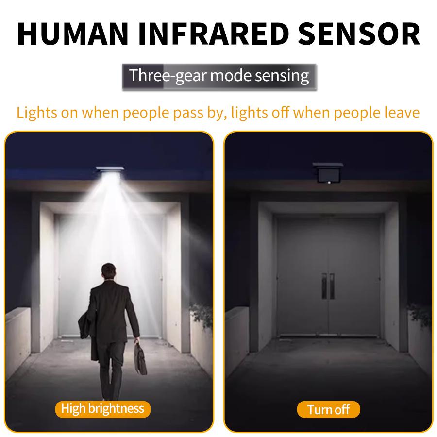 Solar-LED-Leuchten Außen Solarbetrieben Geteilte Wandleuchte 3 Modi Wasserdicht Bewegungssensorleuchten Gartenlicht Externe Solarlampe