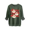 Womens Thick Hoodie Leopard Print Bow Santa Snowflake Graphic Round Neck Loose Fit Casual Winter Sweatshirt