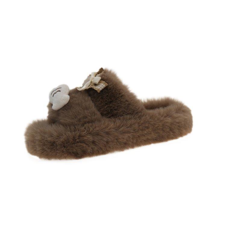 

Cute wind niche original design winter new outer wear Mao Mao slippers 2025 versatile student lazy women s shoes 40