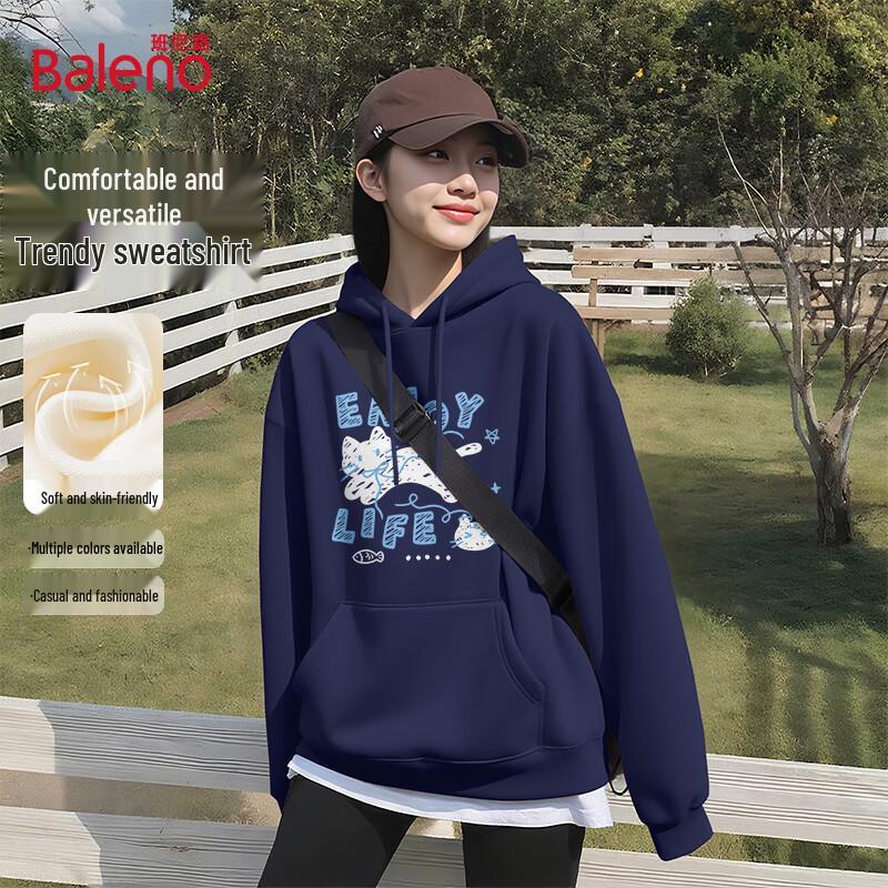 Baleno Women's Letter Cat Hooded Sweatshirt