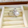 Stainless Steel Baroque Pearl Open Ring Women's Fashion Ring