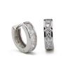 Fashion Men's Silver Plated Small Round Square Rhinestone Hoop Huggie Earrings