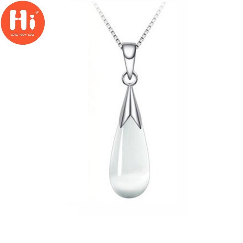 Hi White Pink Moonstone Necklace Pendant Necklace Opal Drop Necklace