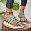 New large-size women's cool slippers summer versatile wedge heels women's platform loose shoes