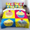 Colorful Pop Art Cupcake Print Bedding Duvet Cover Set Duvet Cover Pillowcases  (1*Duvet Cover 2*Pillowcases, without duvet insert)