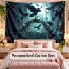 Skull Gothic (225) Theme Wall Tapestry Customized With Name Text Personalized Hanging Tapestry For Bedroom Living Room Decor