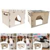 Hideout House Bunny Castle Cage Accessories Detachable Nesting Habitat Cabin for Kittens Cat