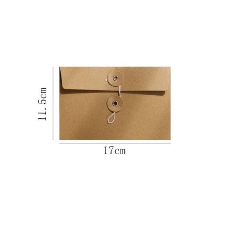 

20pcs Vintage Brown Kraft Paper Envelope Postcard Material Sticker Storage Bag Binding Rope Archive Bags Data Analysis Bill Classification Bag 11.5x17cm 20pcs коричневый