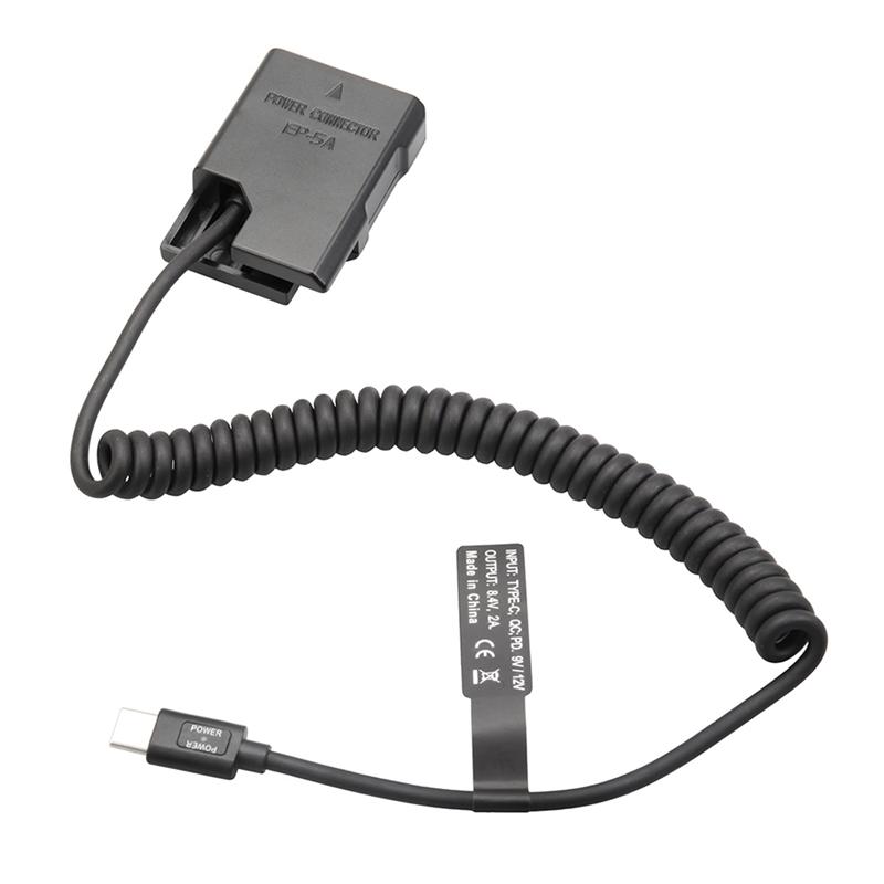 AA58 EL14 Dummy Coupler Battery Type-C Spring Cable for Nikon D3100 D3500 D5100 D5200 D5300 D5600 P7000 P7100 P7700 P7800
