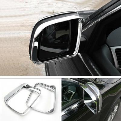 For 2011- Jeep Grand Cherokee Chrome Side Mirror Rain Eyebrow Cover Trim 2P