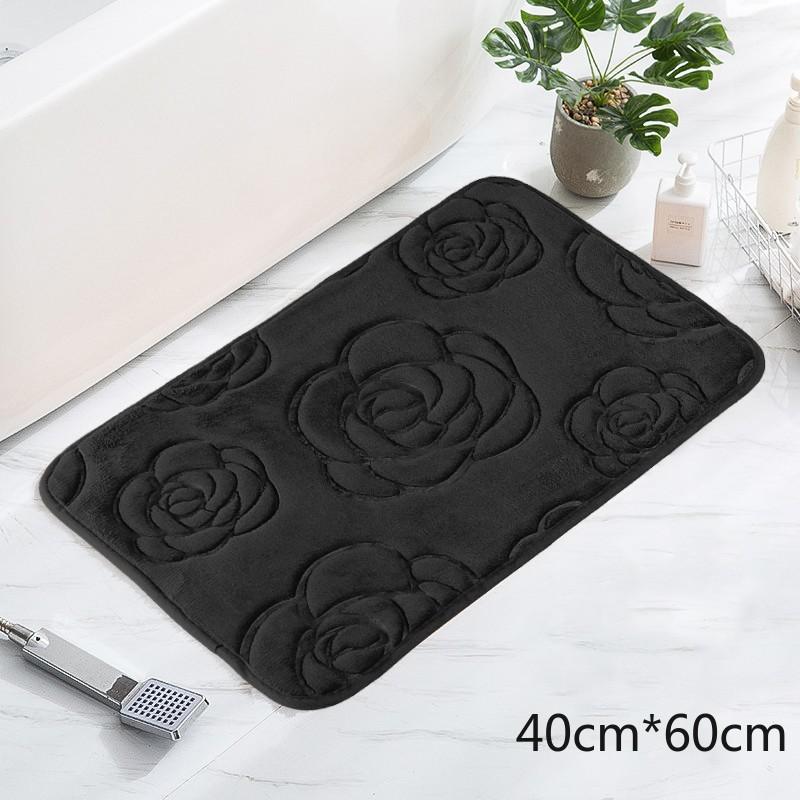 Tappetino da bagno con rose in rilievo Tappetino da bagno antiscivolo nel lavabo Vasca da bagno Tappeto da pavimento laterale Doccia Zerbino Memory Foam 3D Pad