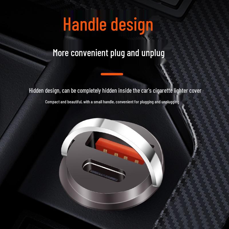 Pull-Ring Dual USB Fast Car Charger with Hidden 200W Flash Charge & Multi-Function Cigarette Lighter