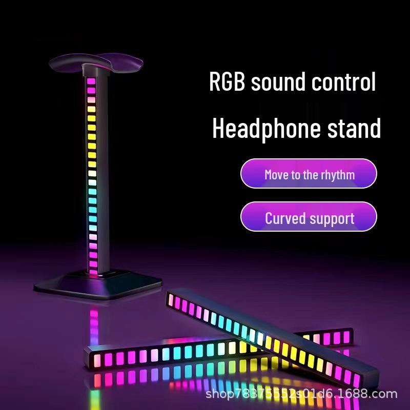 RGB Gaming Headset Display Stand with Luminous Pickup Lighting
