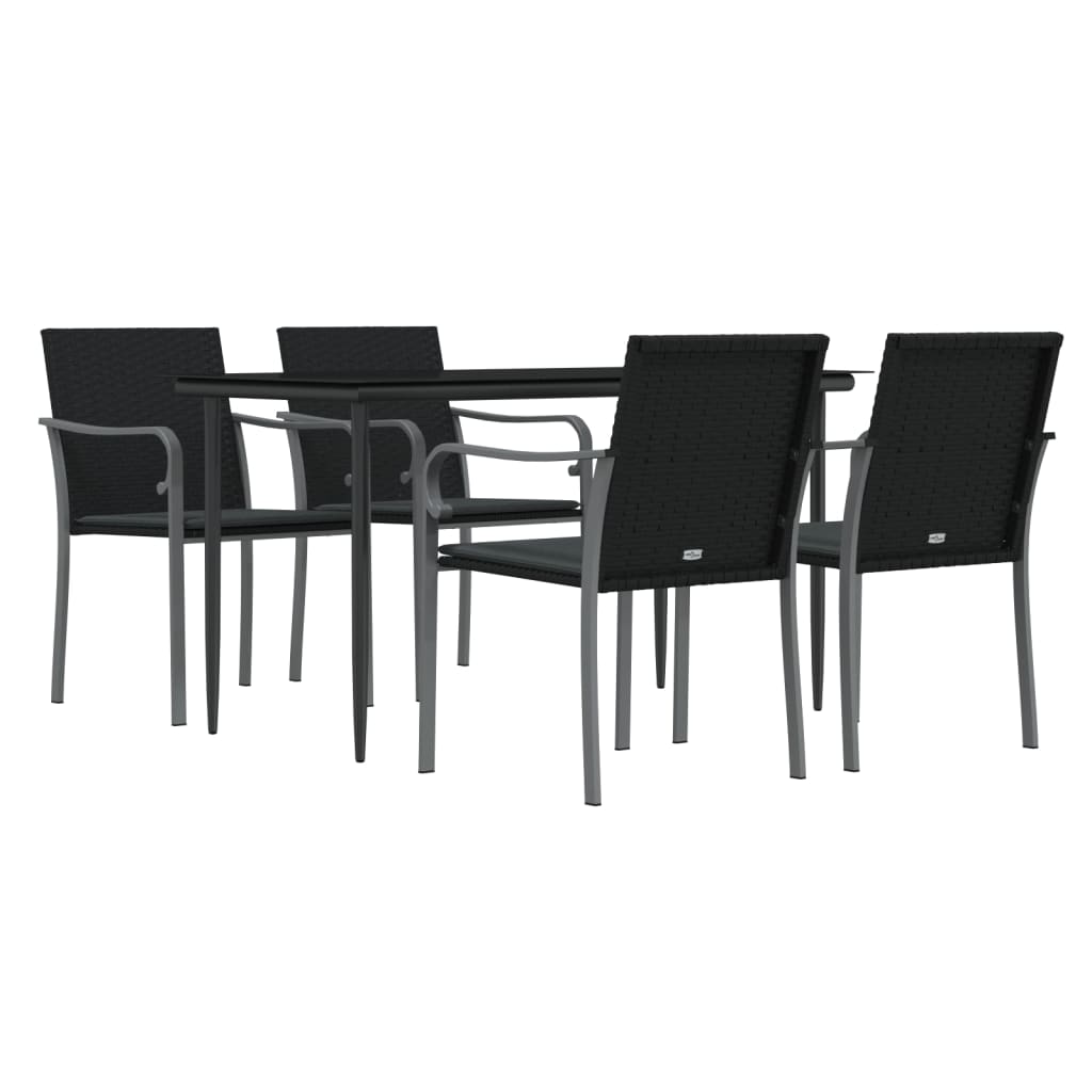 Vidaxl 5-Cz. Garden Furniture Set With Cushions, Polyrattan And Steel