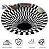 Geometric Anti-Skid Area Vision Bedroom Resistant Washable Carpet Wear Rug Round 3D Stereo Floor Mat