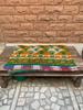 Handmade Kantha Quilt: Green Floral Vintage Sari Throw Blanket