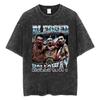 Limited Max Holloway Blessed Retro Washed Tshirts Men Women Violence Aesthetic Oversized Tshirt Summer Tops Streetwear T Shirt