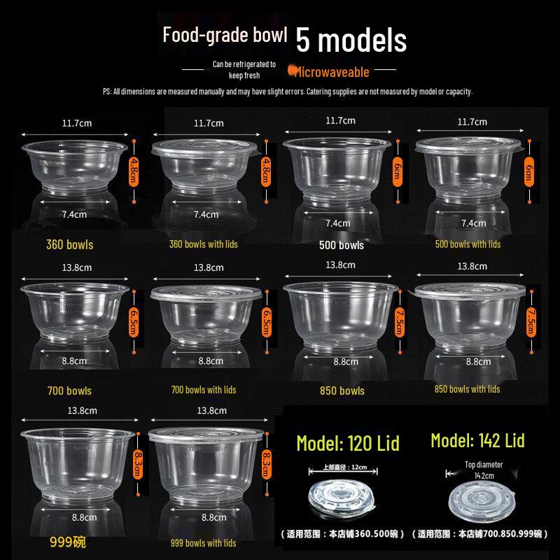 ZISIZ Disposable Plastic Bowls