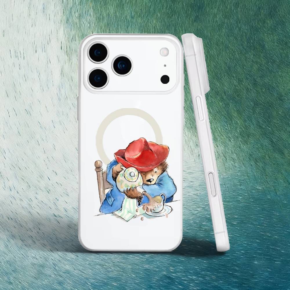 Cute P-Paddington Bear Phone Case For iPhone 17,16,15,14,13,12,X,XS,Pro,Max,Plus,E,Air,Mini with Magsafe Magnetic Slim Frosted