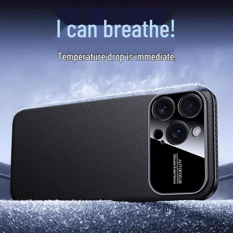 iPhone 17 Leather Case with Heat Dissipation, Magnetic Charging, and Full Coverage Anti-Fall Protection