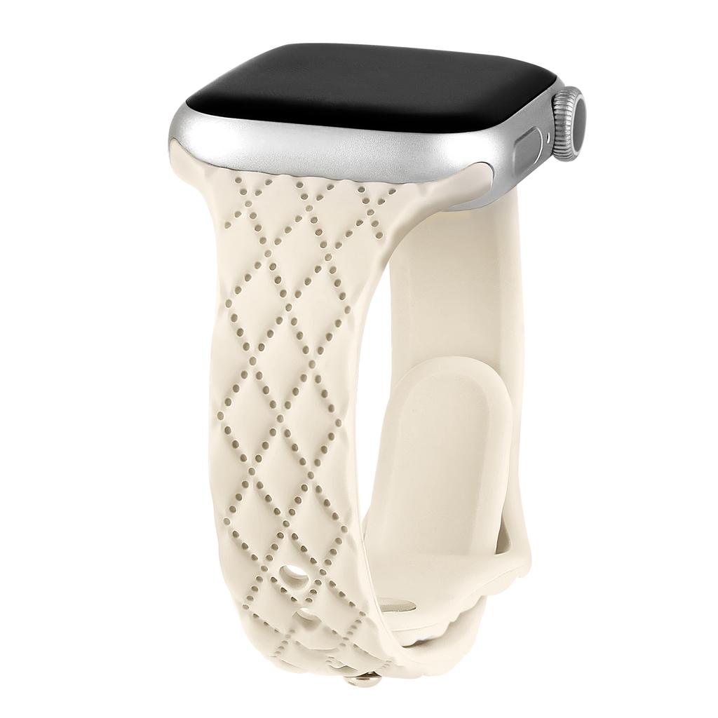 Slim Engraved Silicone Strap for Apple Watch Band 40mm 41mm 45mm 44mm 38mm 49mm Bracelet Iwatch Series 9 8 7 6 5 4 3 SE Ultra 2