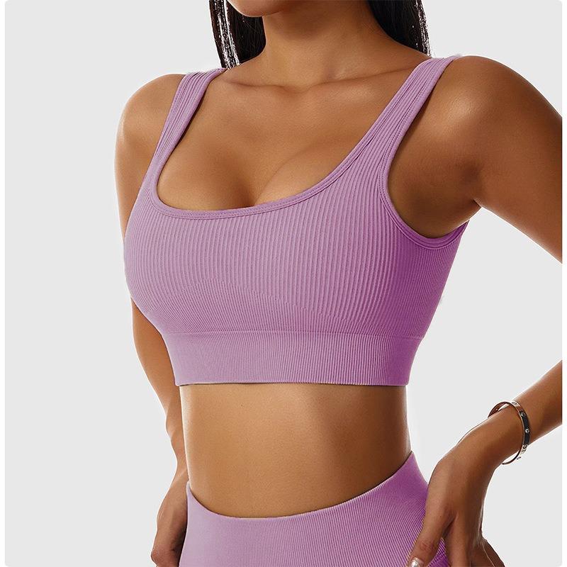 Hot Selling Strappy Sports Camisole Bra for Yoga, Fitness, and Running Small фиолетовый