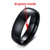 Vnox Personalisierter Ring aus Edelstahl mit abgeschrägter Kante und gebürstetem Mittelring für Männer und Frauen, schwarzer Ehering, individueller Ring mit Namen, Buchstaben und Datum