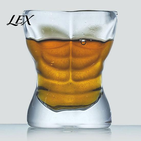 Occhiali a forma di torso umano in vetro senza piombo per feste, Mini bicchiere da liquore a forma di torso umano divertente, Bicchiere da bar creativo e resistente, Regalo unico per feste di adulti