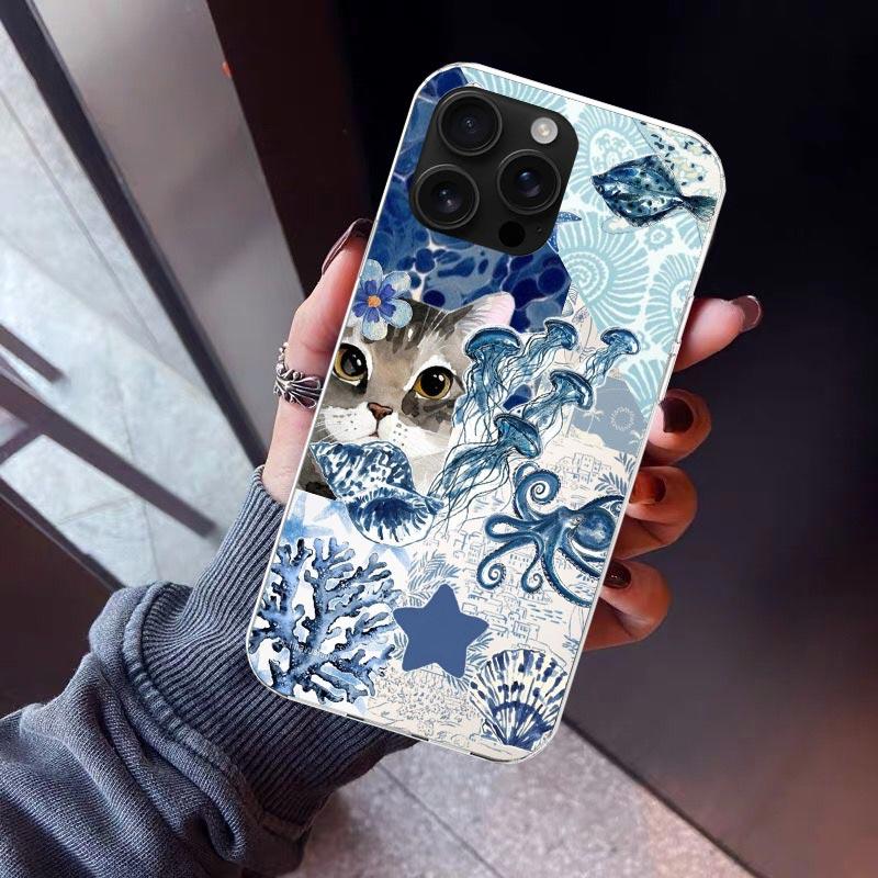 Custodia per Telefono Stella Marina Tartaruga Marina Squalo Oceano Per iPhone 17 Air 11 13 Mini 14 15 Plus 16 12 Pro Max 16E SE 7 8 Modello Morbido TPU Bac